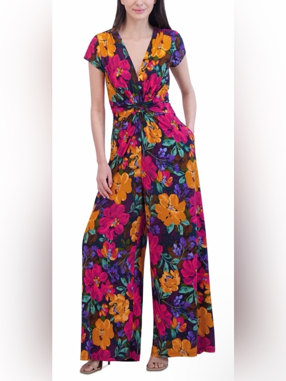 Vince Camuto Women's Twist-Front Cap-Sleeve Jumpsuit